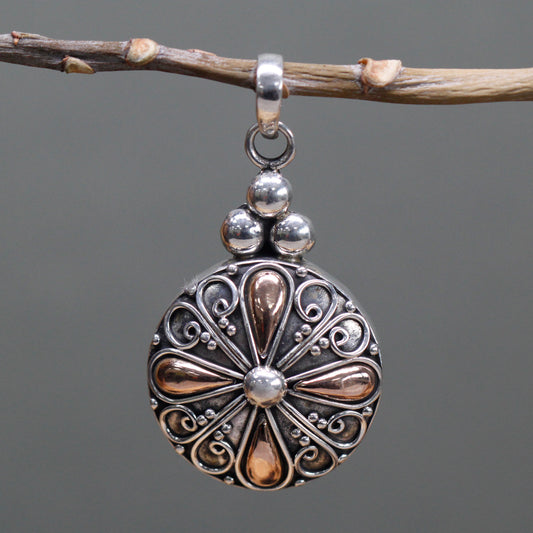 Round Drop - Silver & Gold Pendant