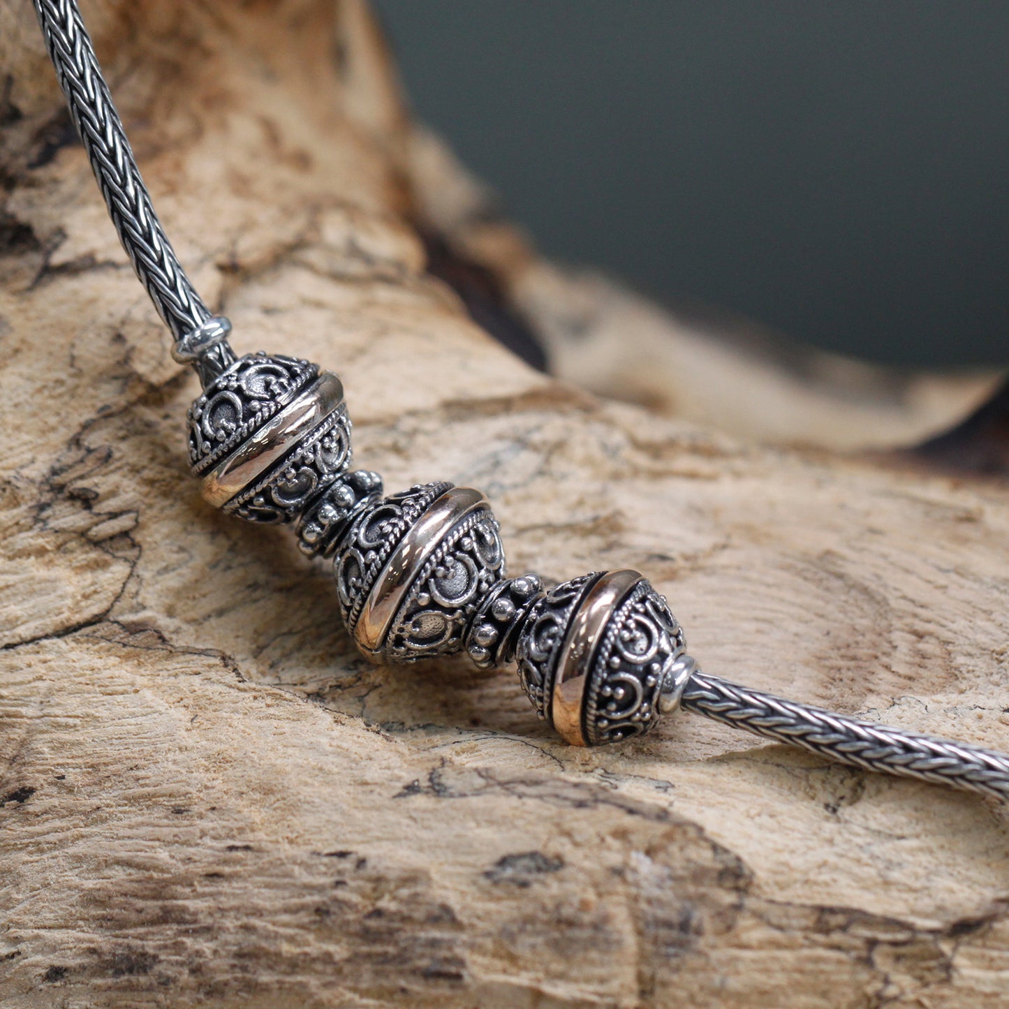 Tribal Trio - Silver & Gold Necklace