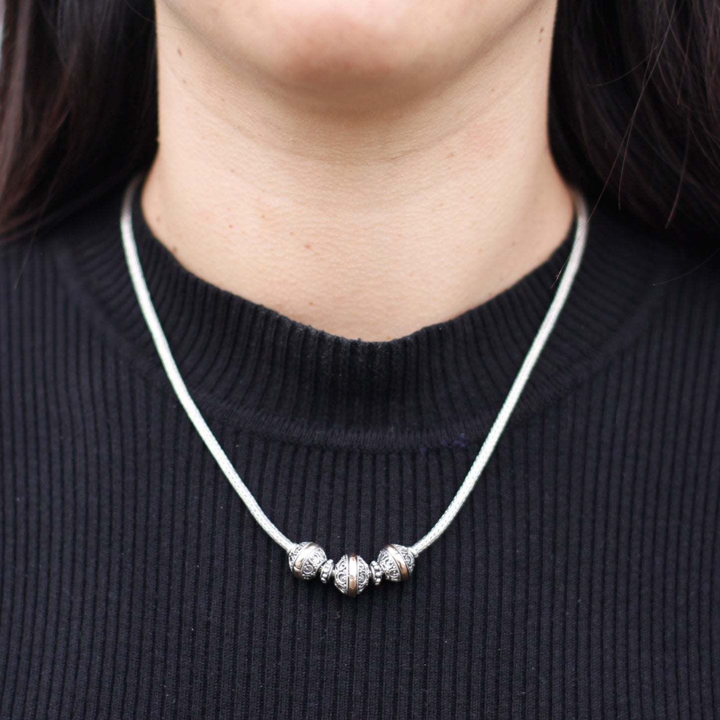 Tribal Trio - Silver & Gold Necklace