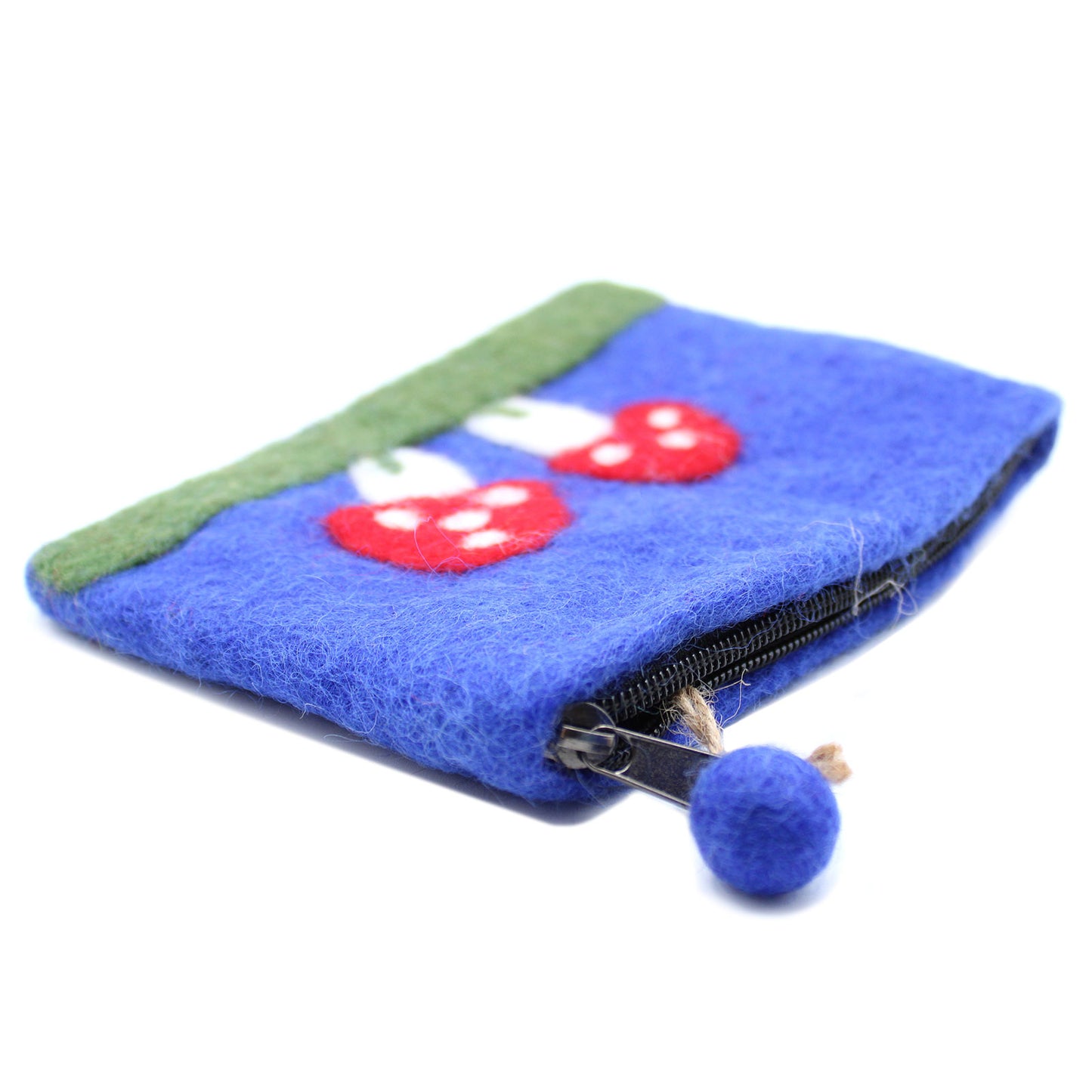 Mystic Mushrooms Natural Felt Zipper Pouch