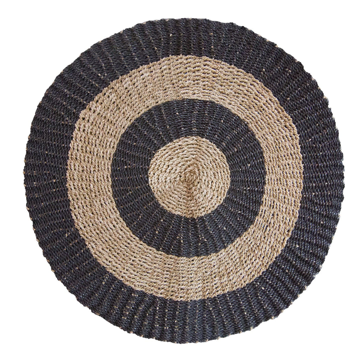 Circle Seagrass Black & Tan Rug - 1m