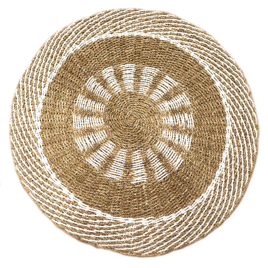 Circle Seagrass White & Tan Rug (Inner Sun) - 1m