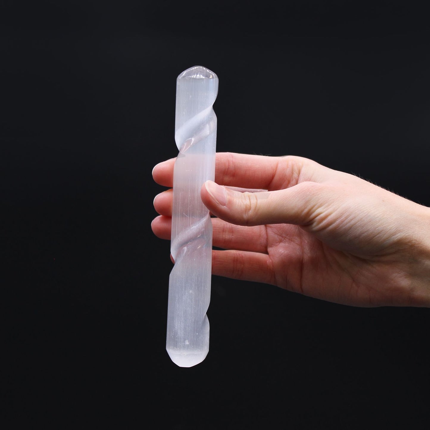 Selenite Spiral Wand
