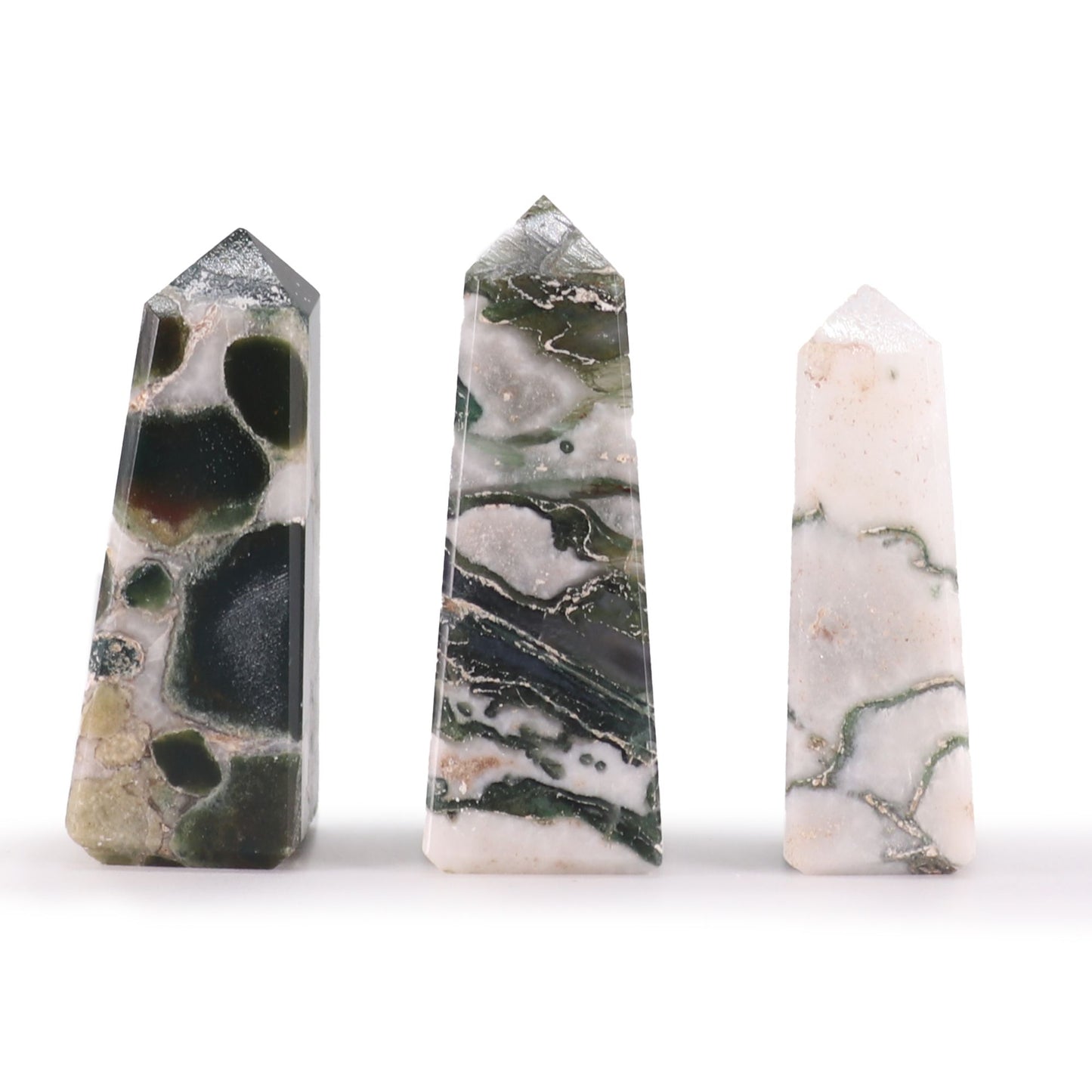 Gemstone Obelisk Points – Moss Agate