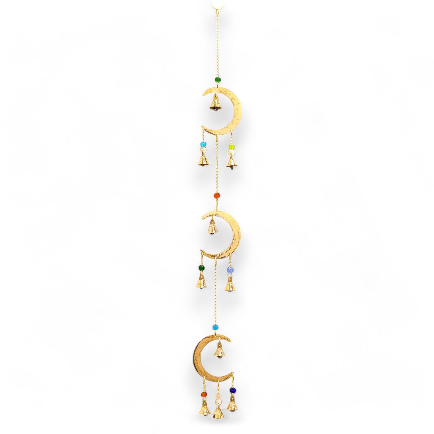 Moon Drop Brass Chime – Crescent Moon Hanging Bells