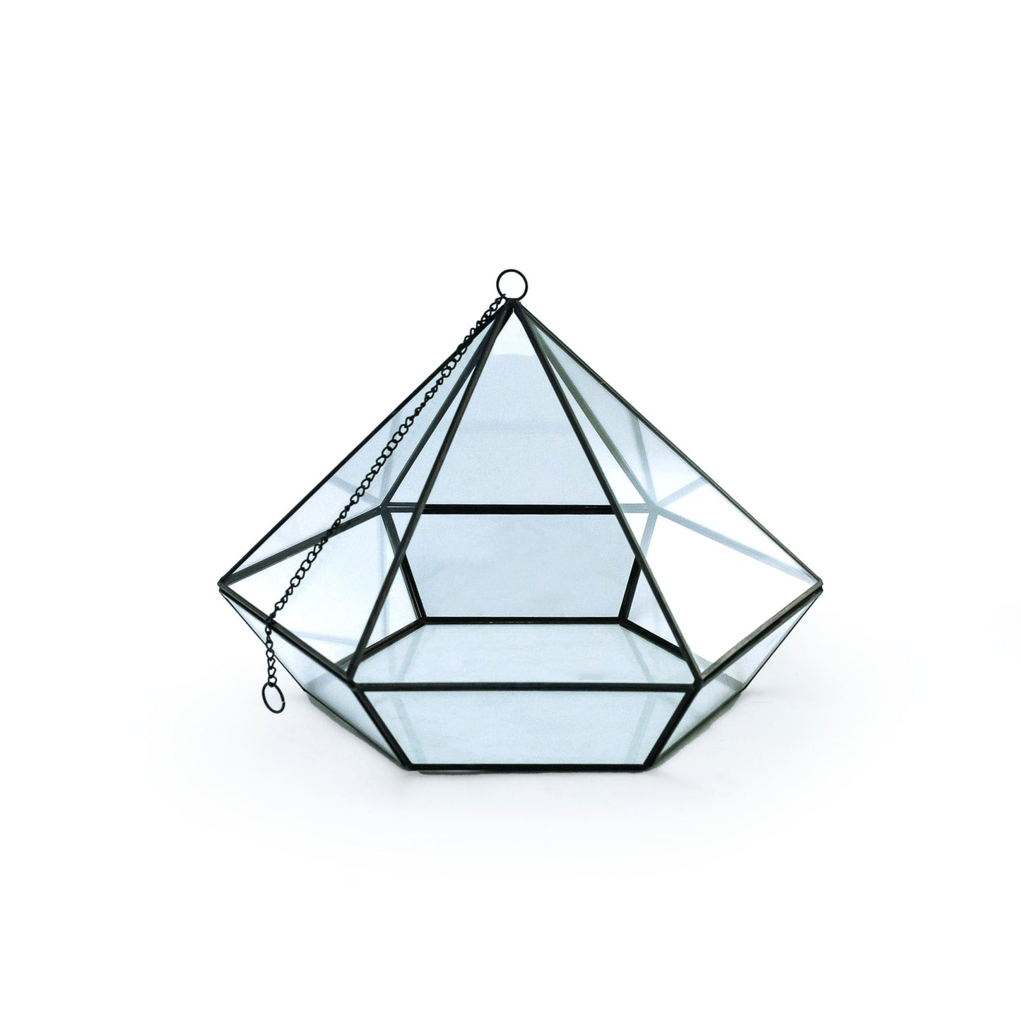 Diamond Glass Air Plant Terrarium Black Frame DIY Kit
