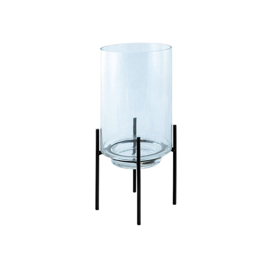 Hurricane glass terrarium/aquarium with black frame