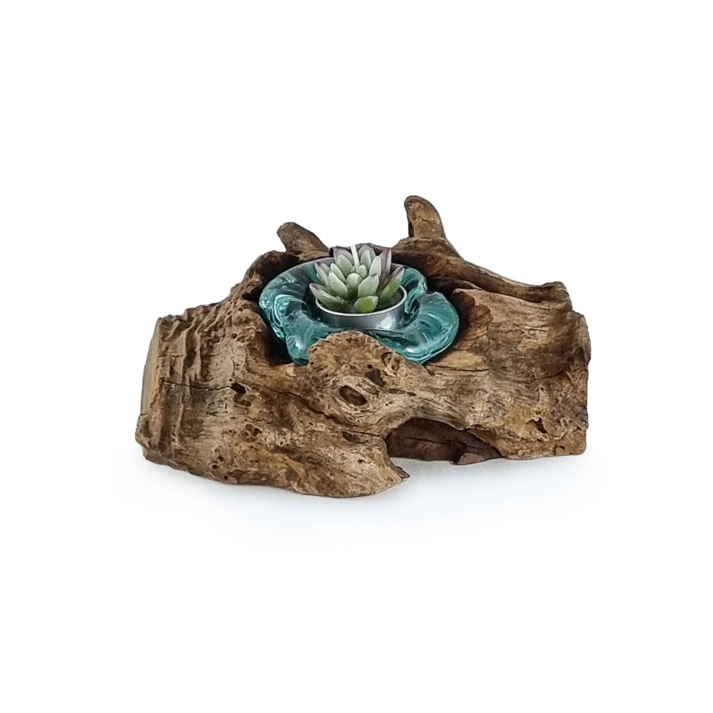 Molten Glass Driftwood tealight holder