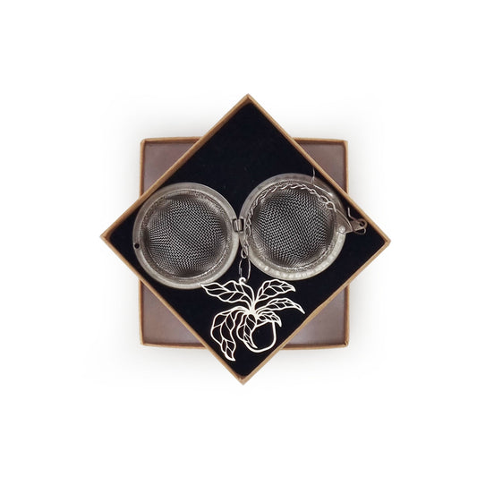Stainless Steel Loose Tea Strainer with 'Potted Plant' charm