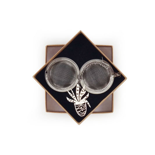 Stainless Steel Loose Tea Strainer with 'Potted Plant' charm