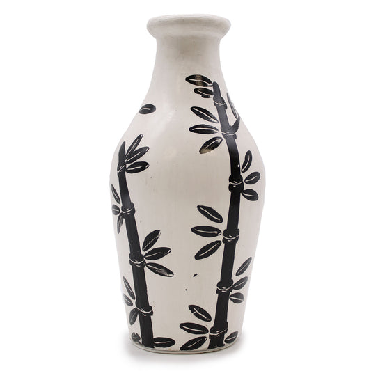 Bamboo Motif Shaped Vase (Cream)
