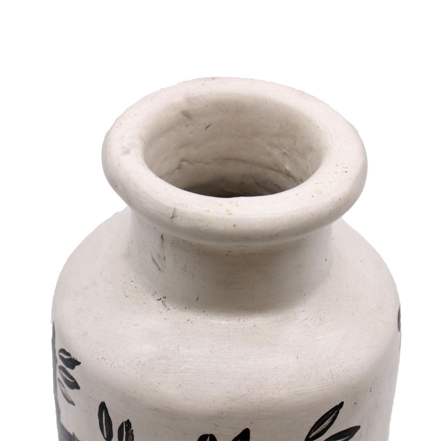 Bamboo Motif Straight Vase (Cream)