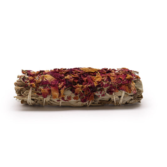 White Sage & Castile Rose Smudge Stick