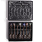 Set of 7 Bronze Gemstone Crystal Witch Spoons