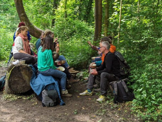 James Hill guiding participants on a hands-on wild food foraging course