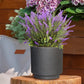 IDEALIST Lite Vertical Ribbed Black Cylinder Outdoor Planter