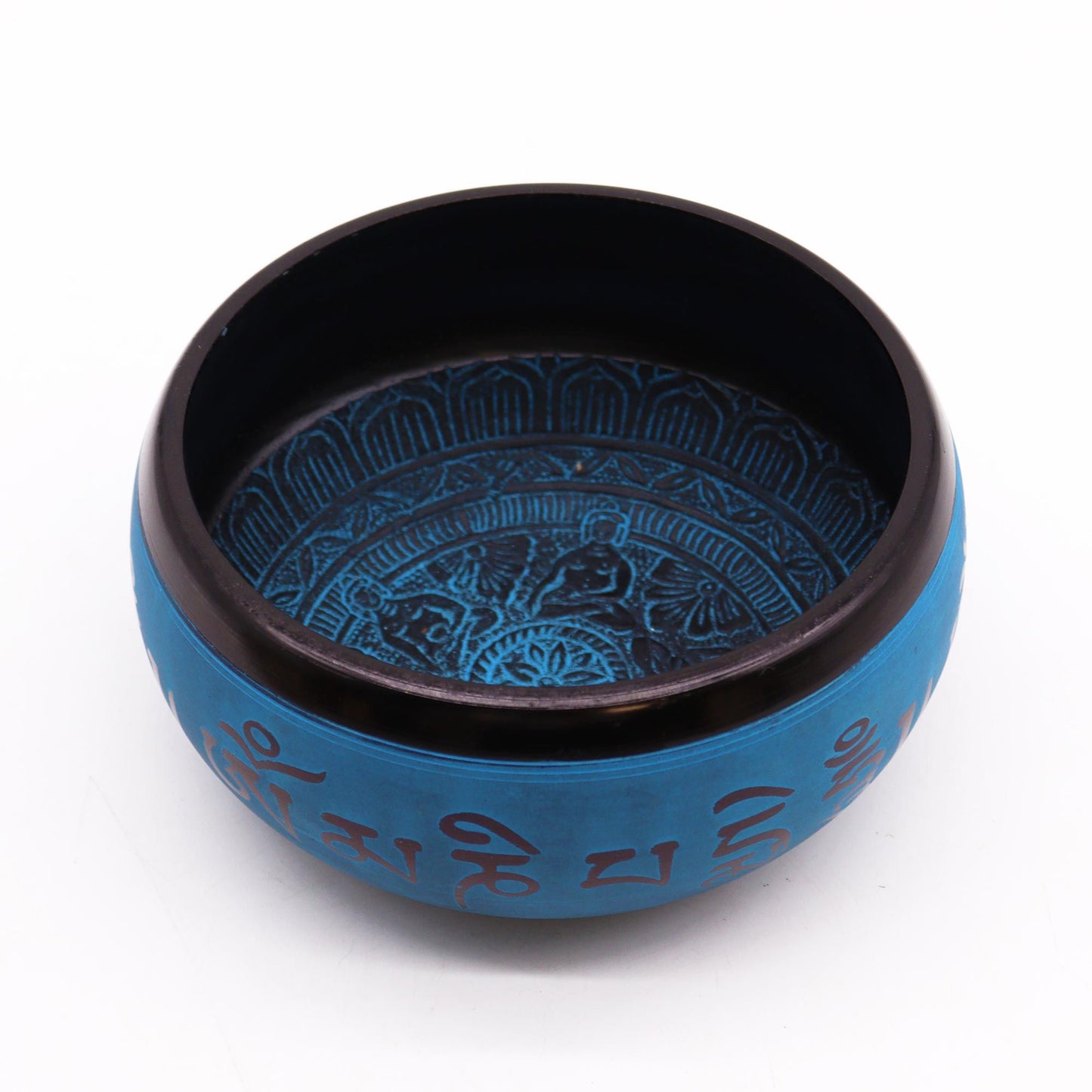 Earth Powder Singing Bowl – Blue Mantra Five Buddha (16cm)