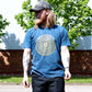 Stone Washed T-Shirt - Mandala - Blue (Large)