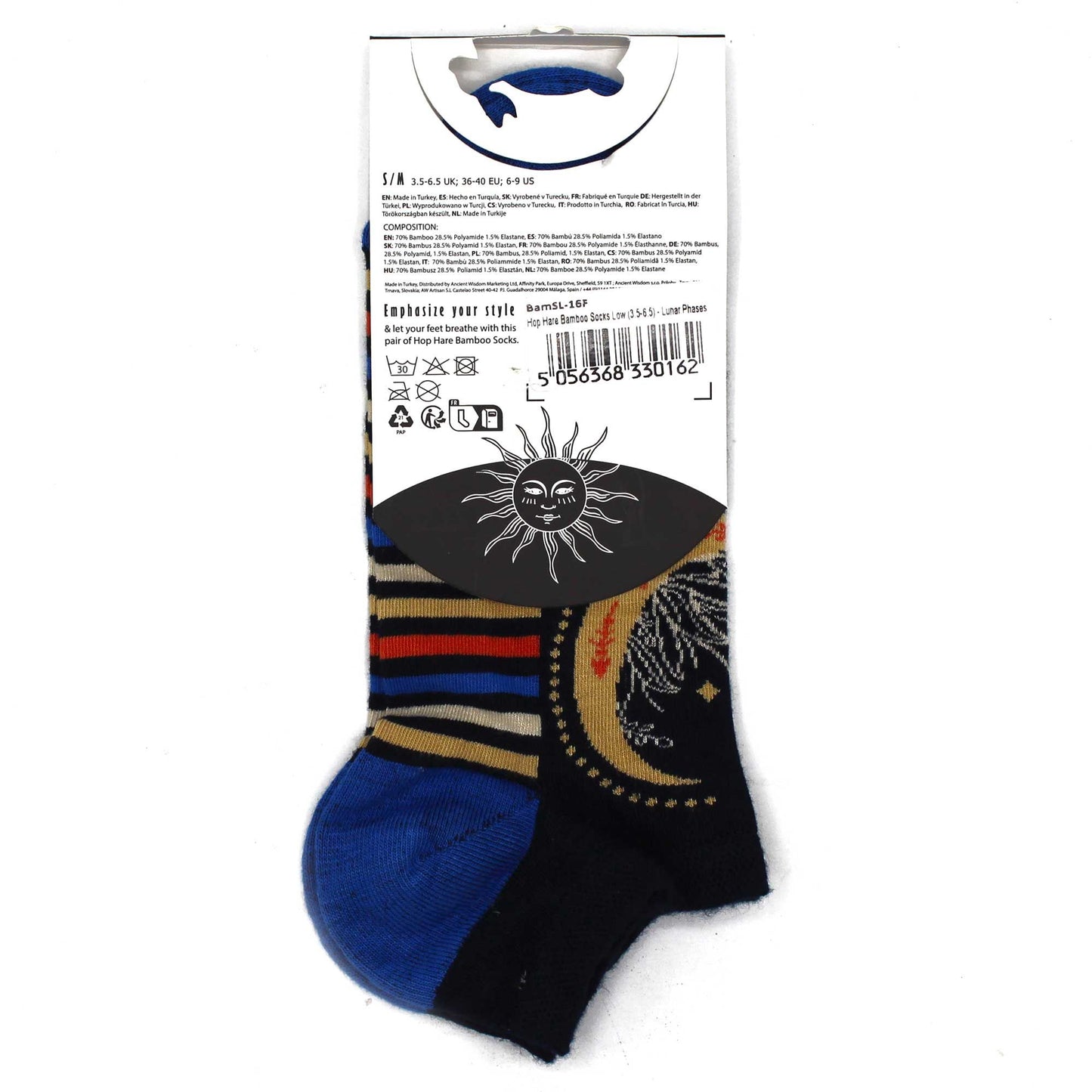Hop Hare Bamboo Socks - Lunar Phases