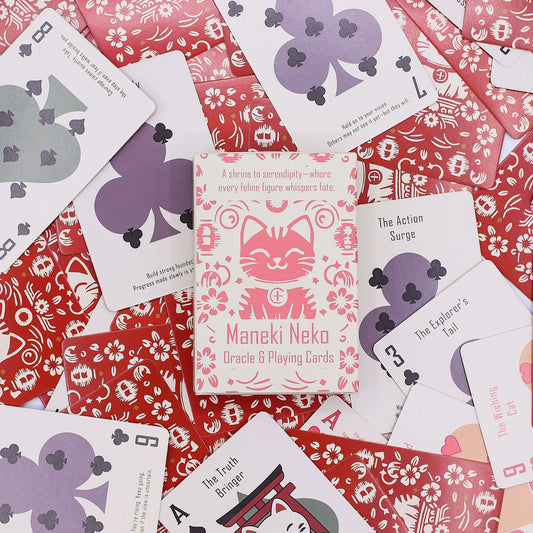 Fortune Cats Playing & Oracle Cards – Maneki Neko Deck