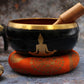 Buddha Singing Bowl Set – Black/Orange (Large)