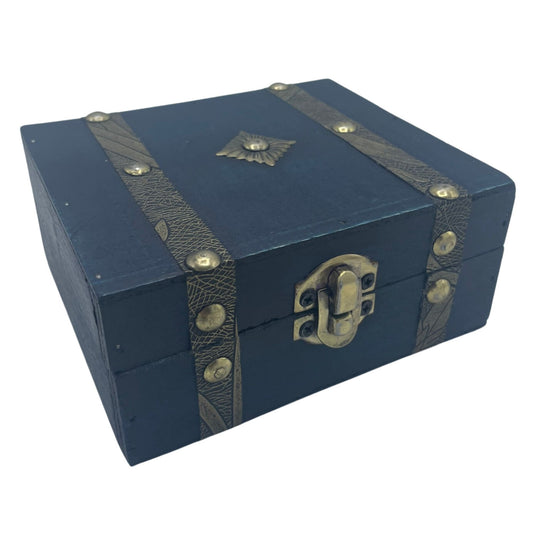Square Tea Chest - Blue