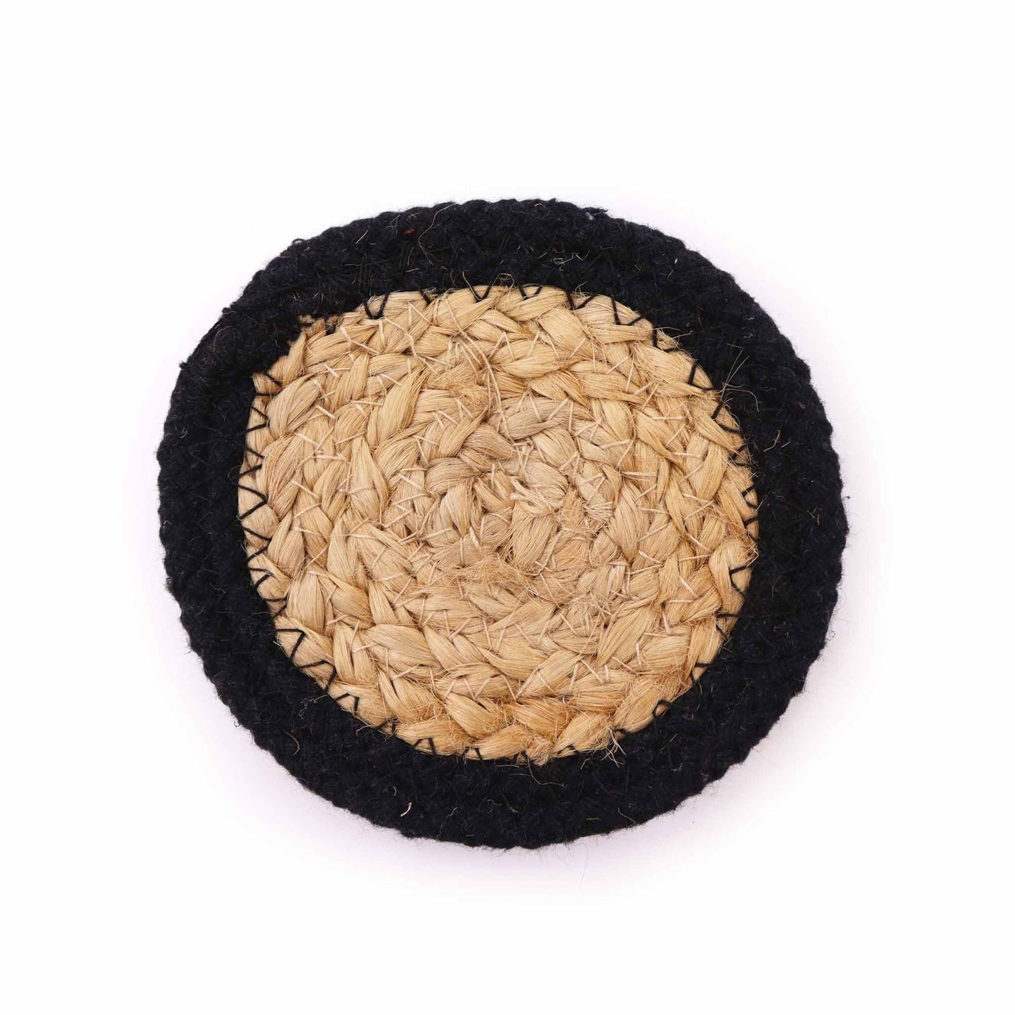 Natural Jute &amp; Cotton Coasters – Set of 6