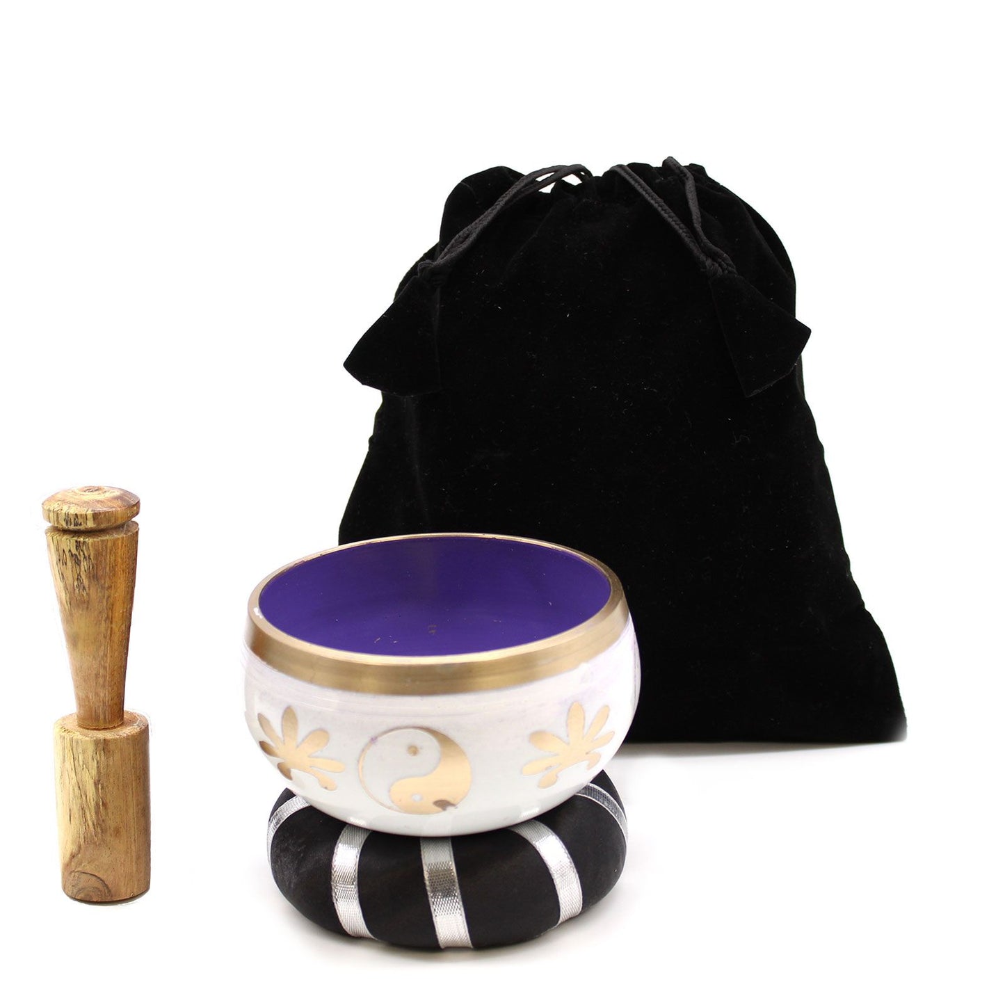 Yin & Yang Singing Bowl Set (White/Purple)