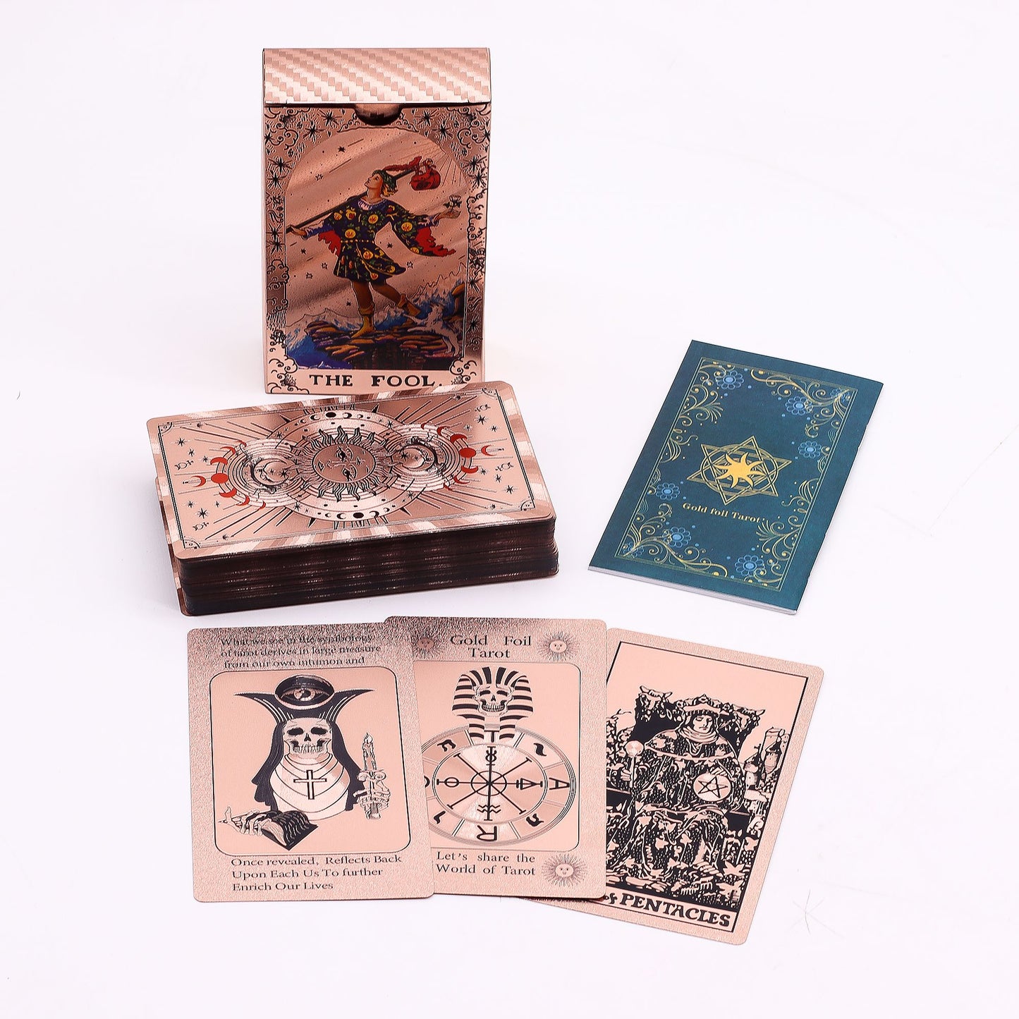 Rose Gold Foil Tarot Card Set – Moon Phase