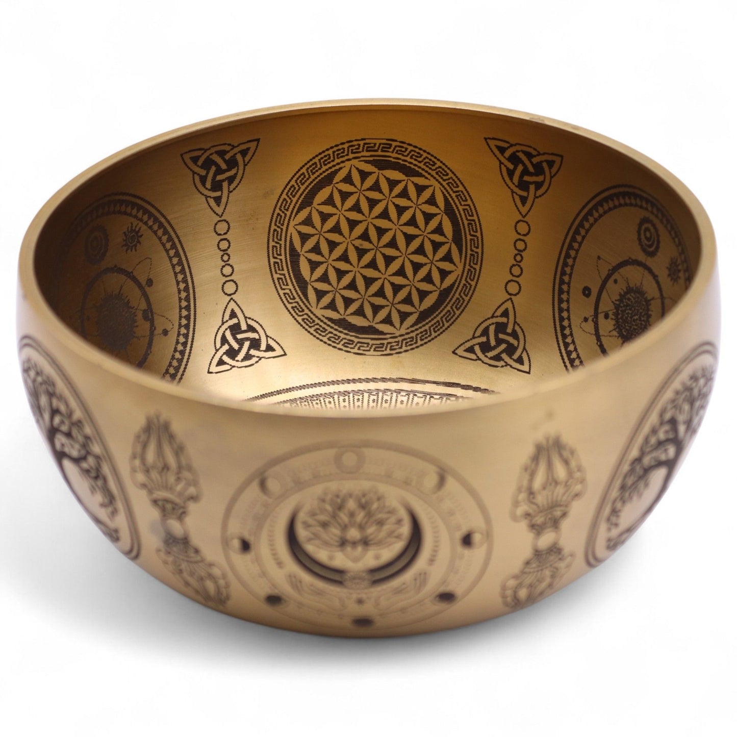 Pure Brass Etched Buddha Singing Bowl Set – 4 Pieces