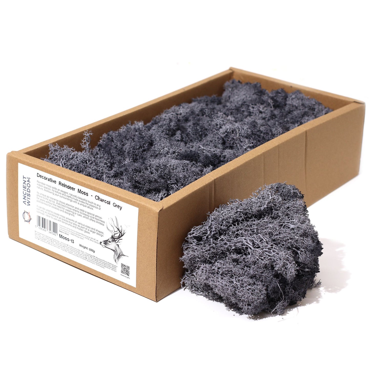 Decoration Reindeer Moss - Charcoal Grey