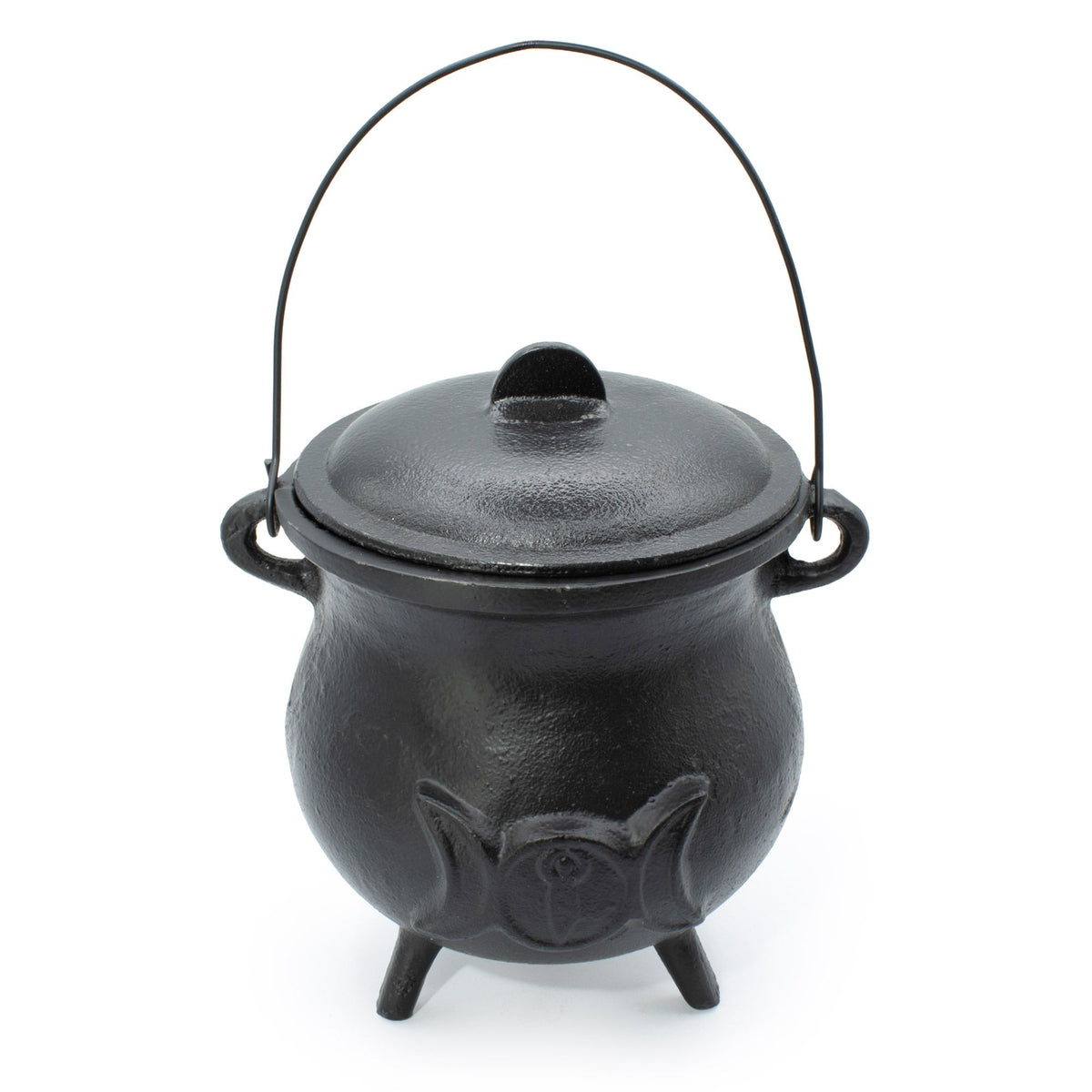 Extra Large Triple Moon Cast Iron Cauldron – Witchy Ritual Pot