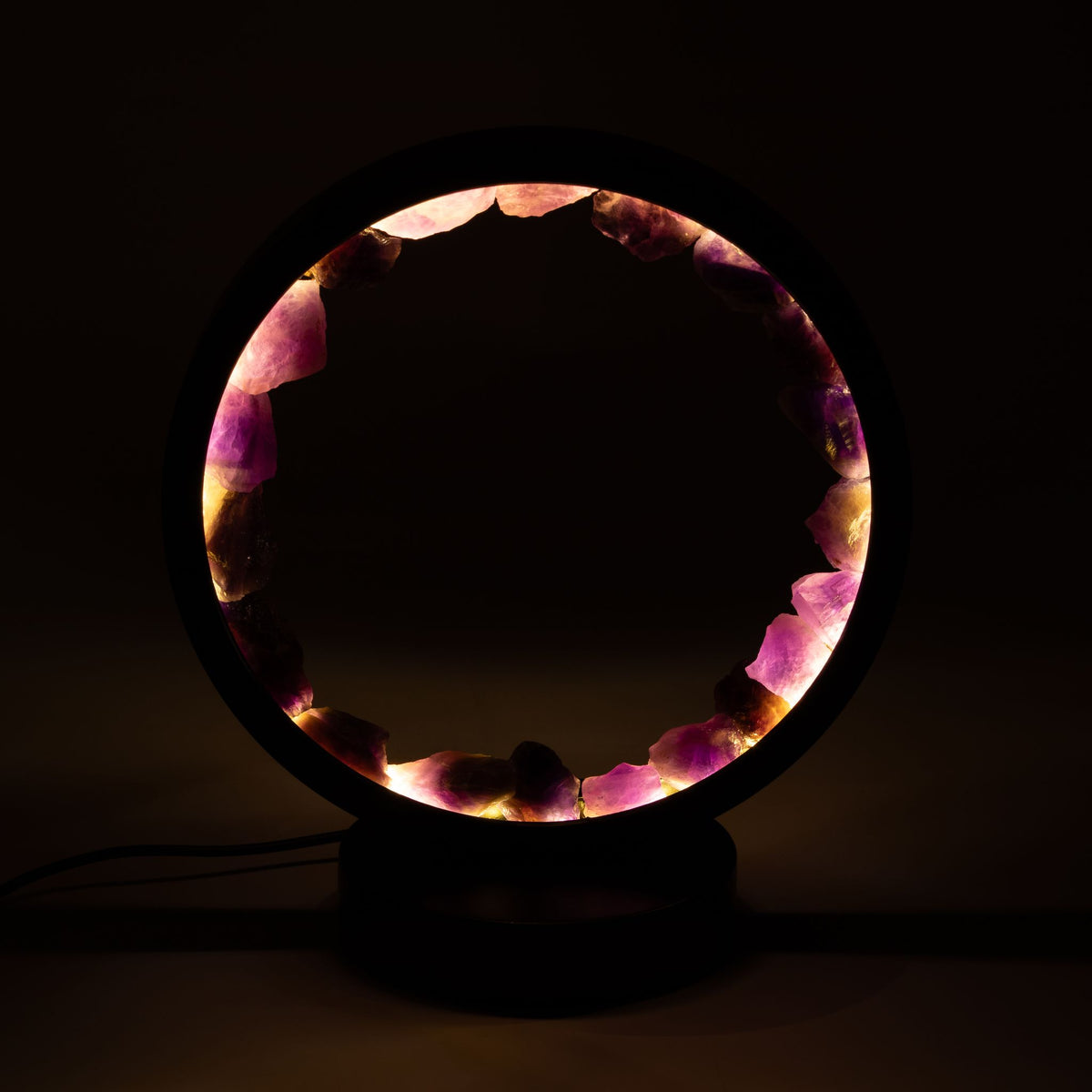 Zen Spirit Gemstone Halo Lamp – Amethyst