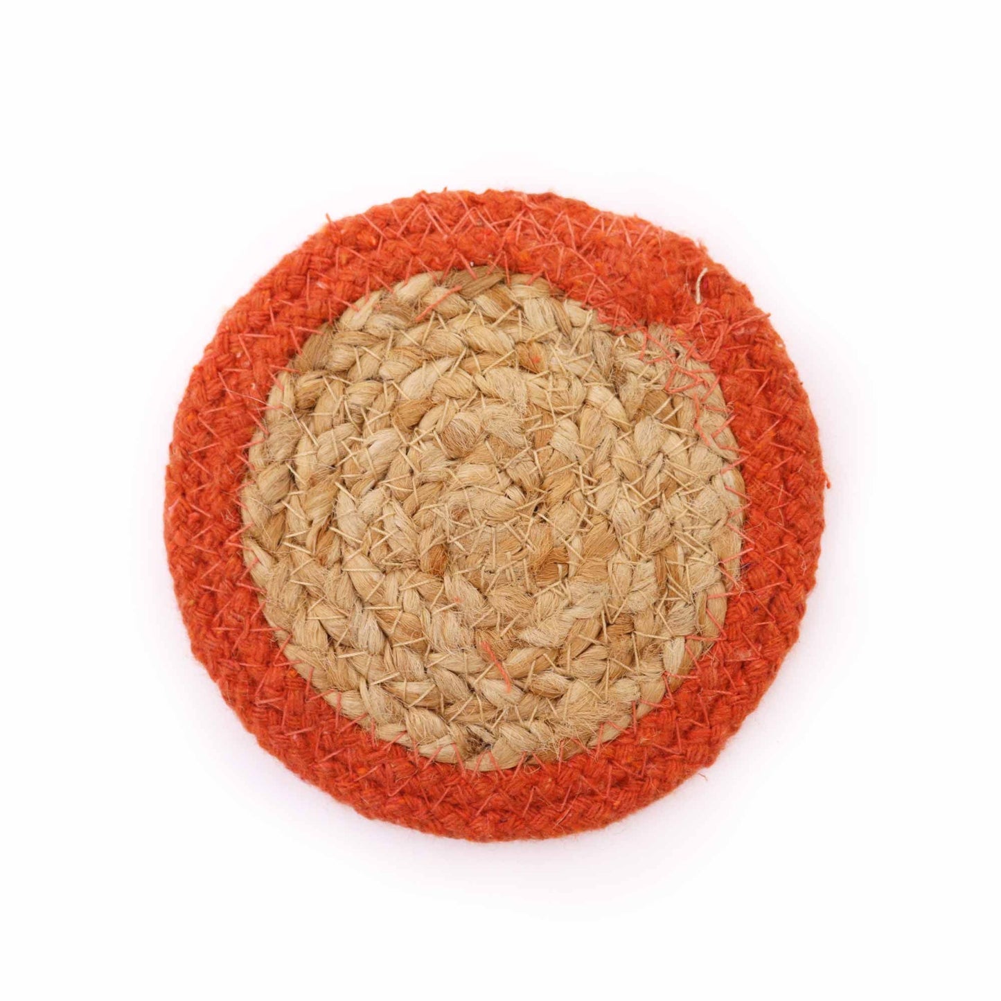 Natural Jute &amp; Cotton Coasters – Set of 6