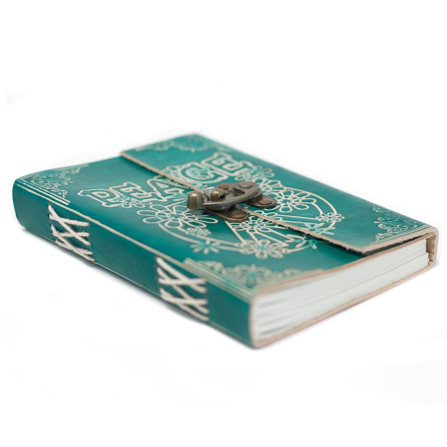 Leather Green Peace Notebook with Lock