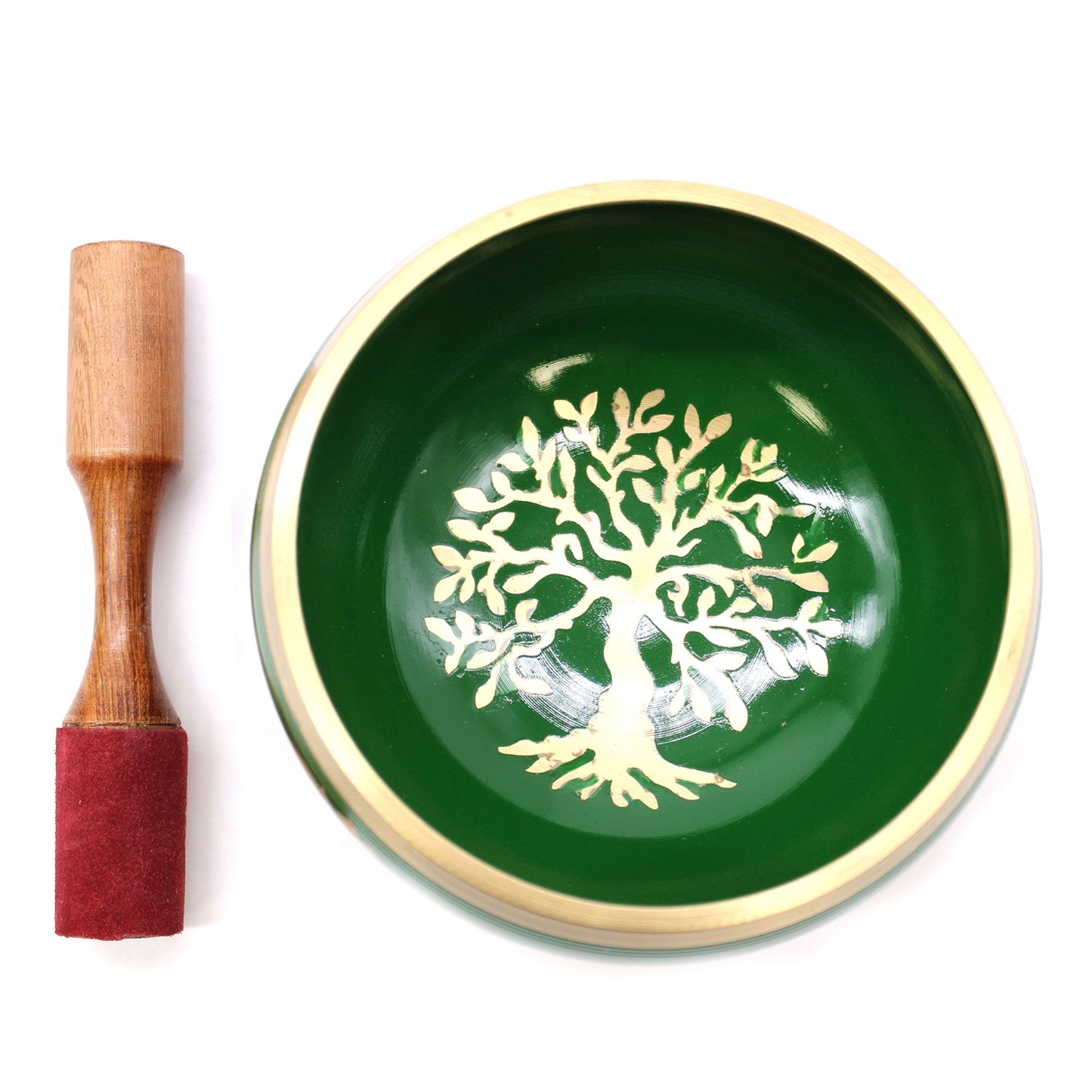 Large Tree of Life Singing Bowl Set – Green (14cm)