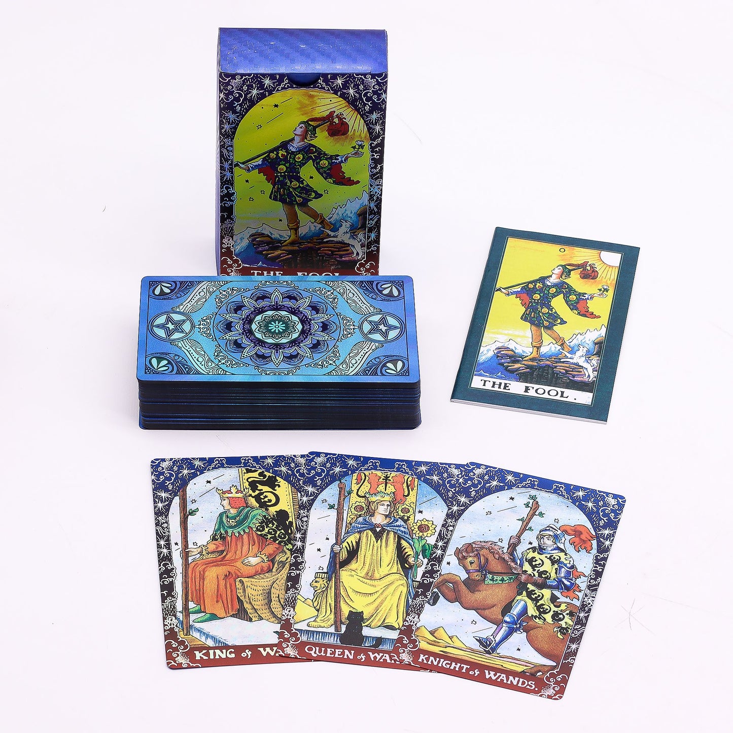 Blue Foil Tarot Card Set – Mandala (with Booklet)