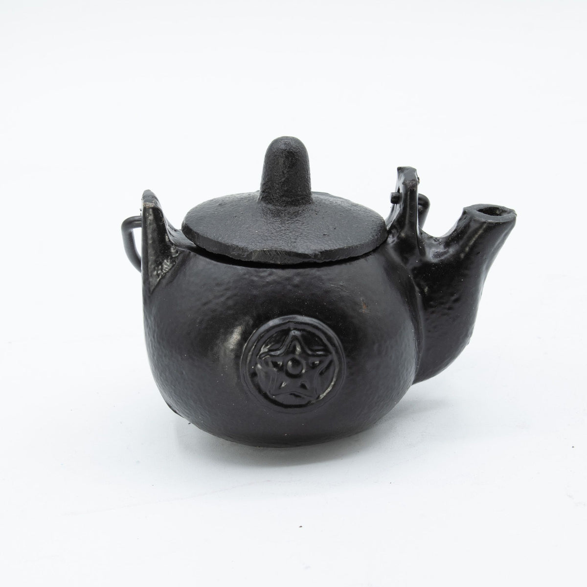 Cast Iron Ritual Pot with Pentagram – Incense & Herb Burner