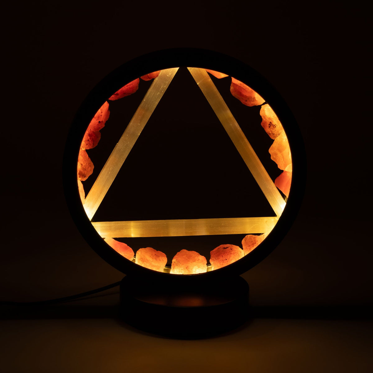Fire Gemstone Halo Lamp – Carnelian & Selenite