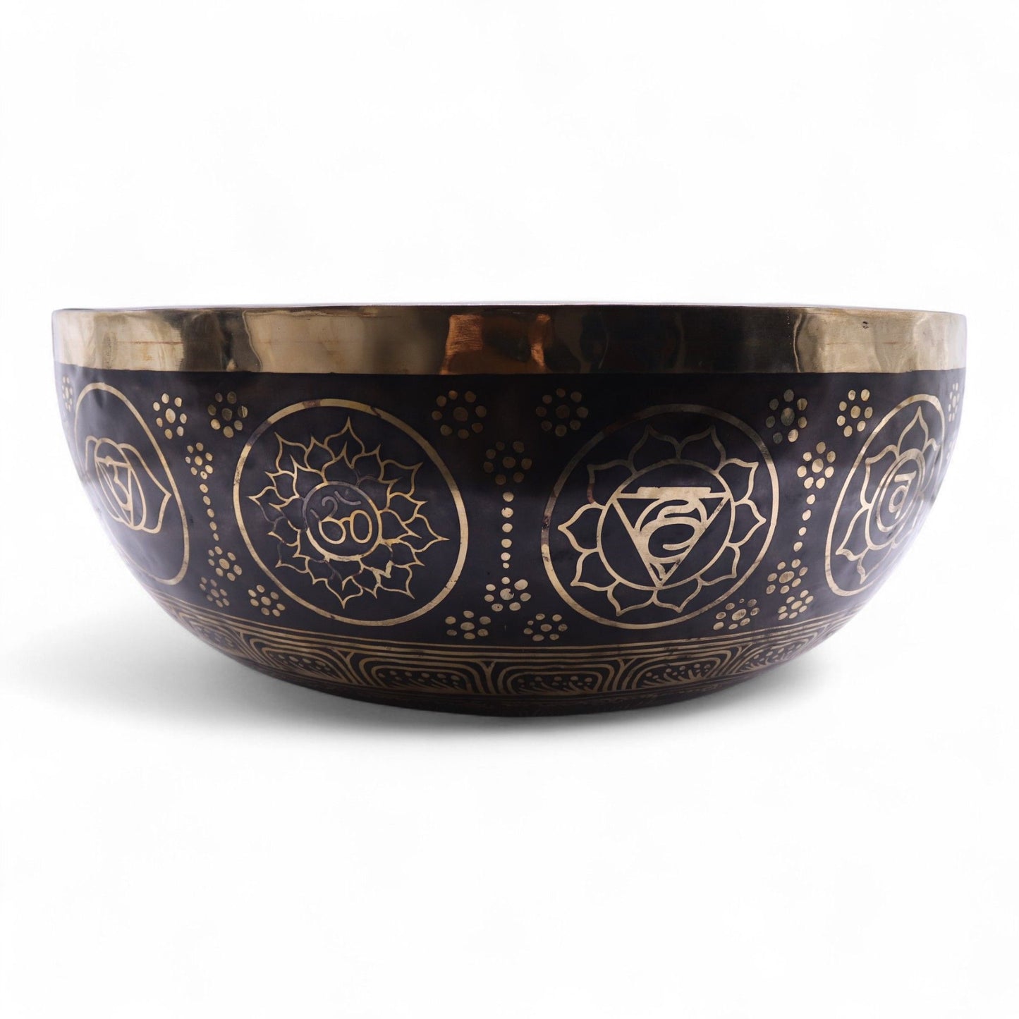 Huge Engraved Vibrational Feet Standing Bowl