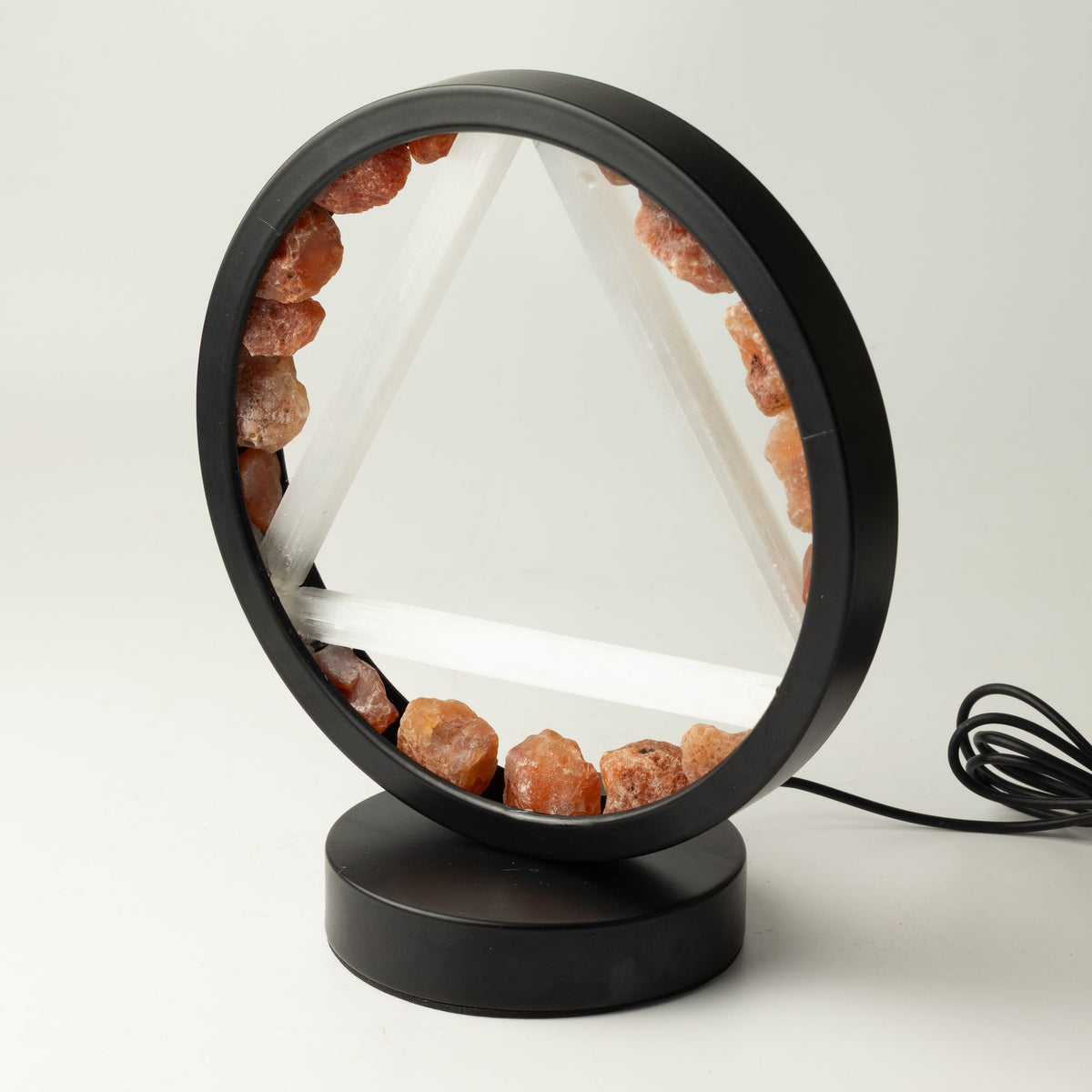 Fire Gemstone Halo Lamp – Carnelian & Selenite