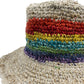 Hand-Knitted Boho Festival Hat – Rainbow – Hemp & Cotton