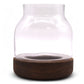 Medium Shaped Terrarium on Dark Tung Wood