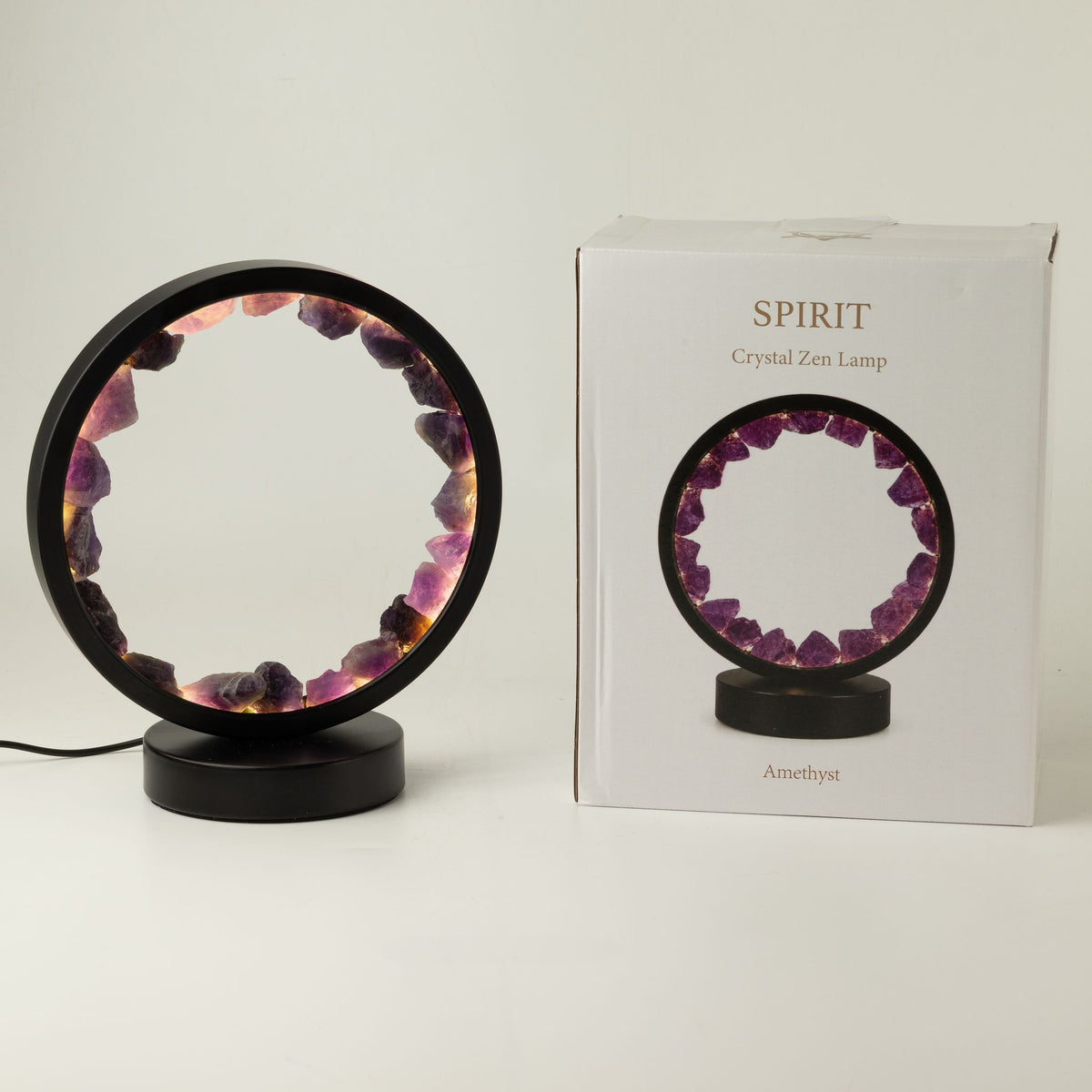 Zen Spirit Gemstone Halo Lamp – Amethyst