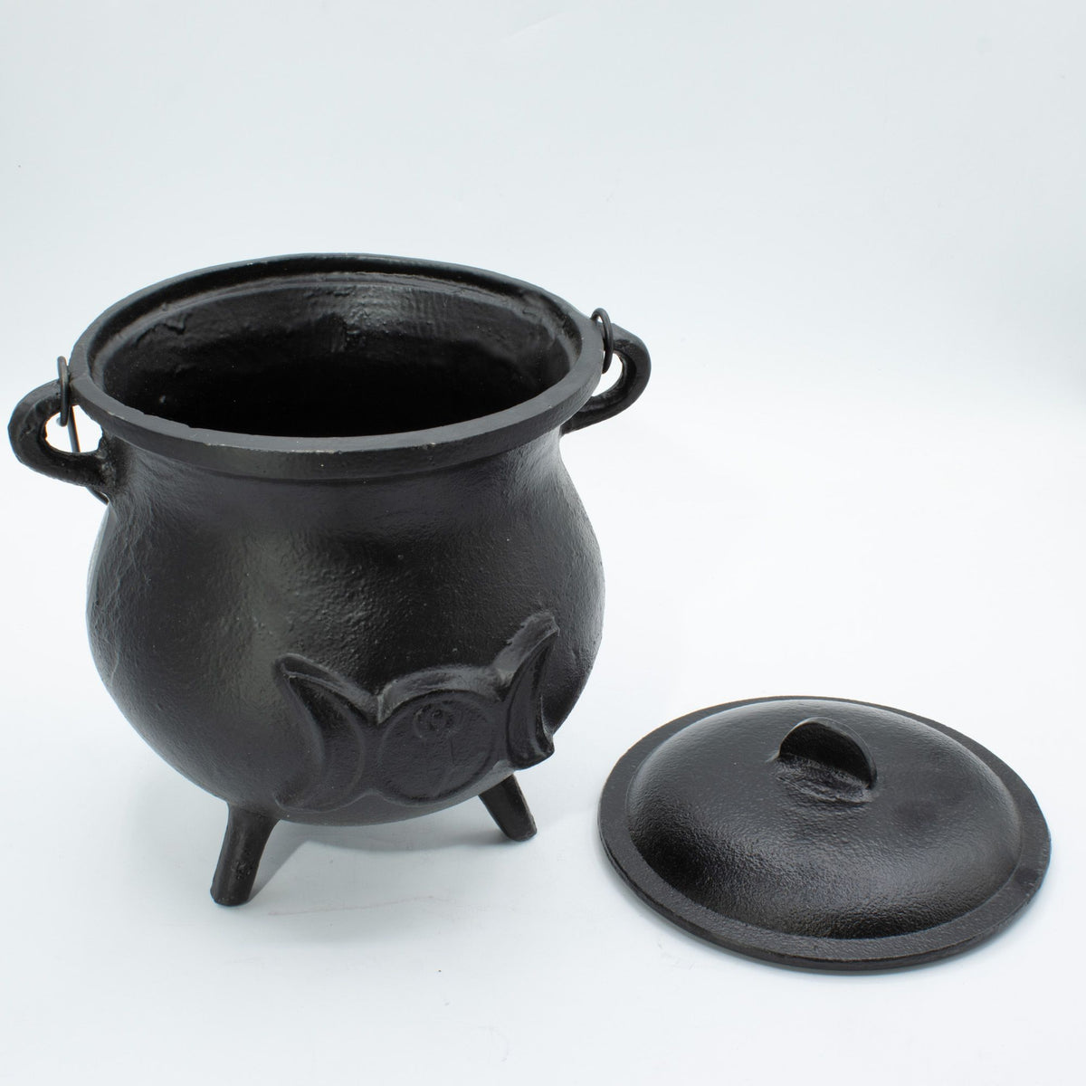 Extra Large Triple Moon Cast Iron Cauldron – Witchy Ritual Pot
