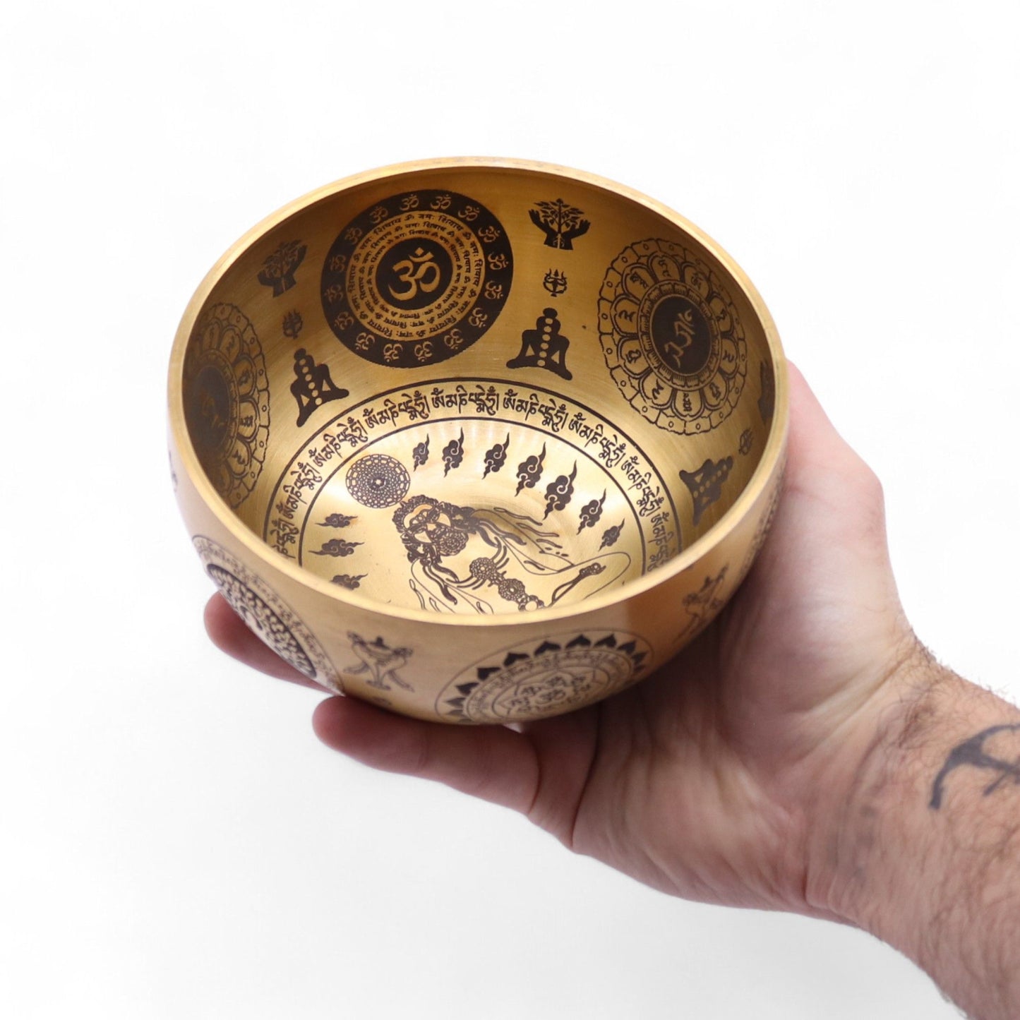 Pure Brass Etched Yogi - Set of 4