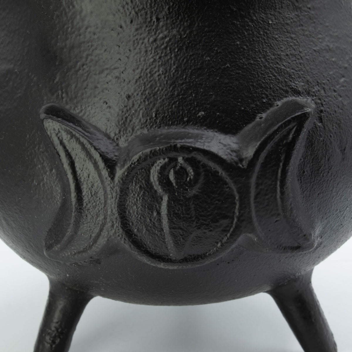 Extra Large Triple Moon Cast Iron Cauldron – Witchy Ritual Pot