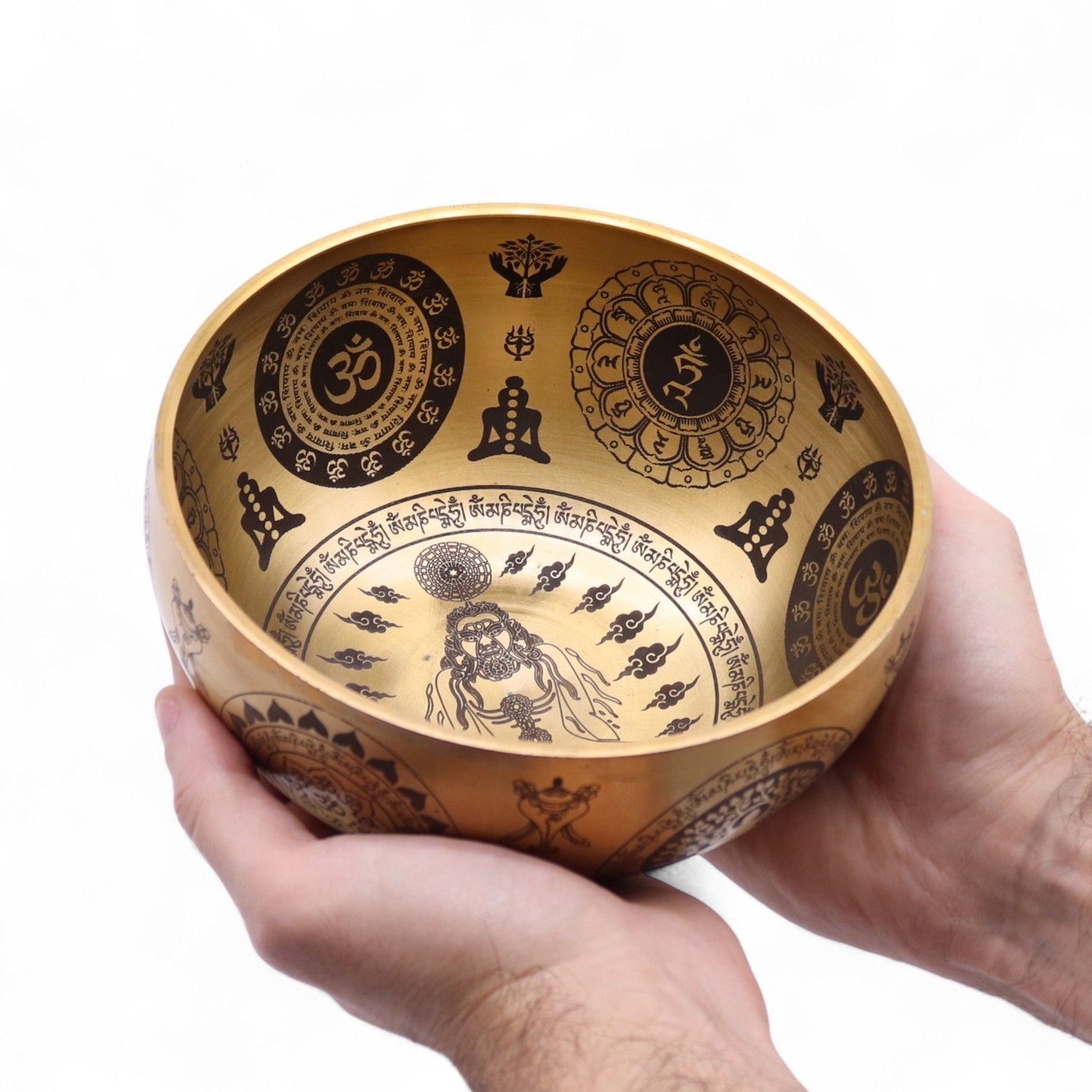 Pure Brass Etched Yogi - Set of 4