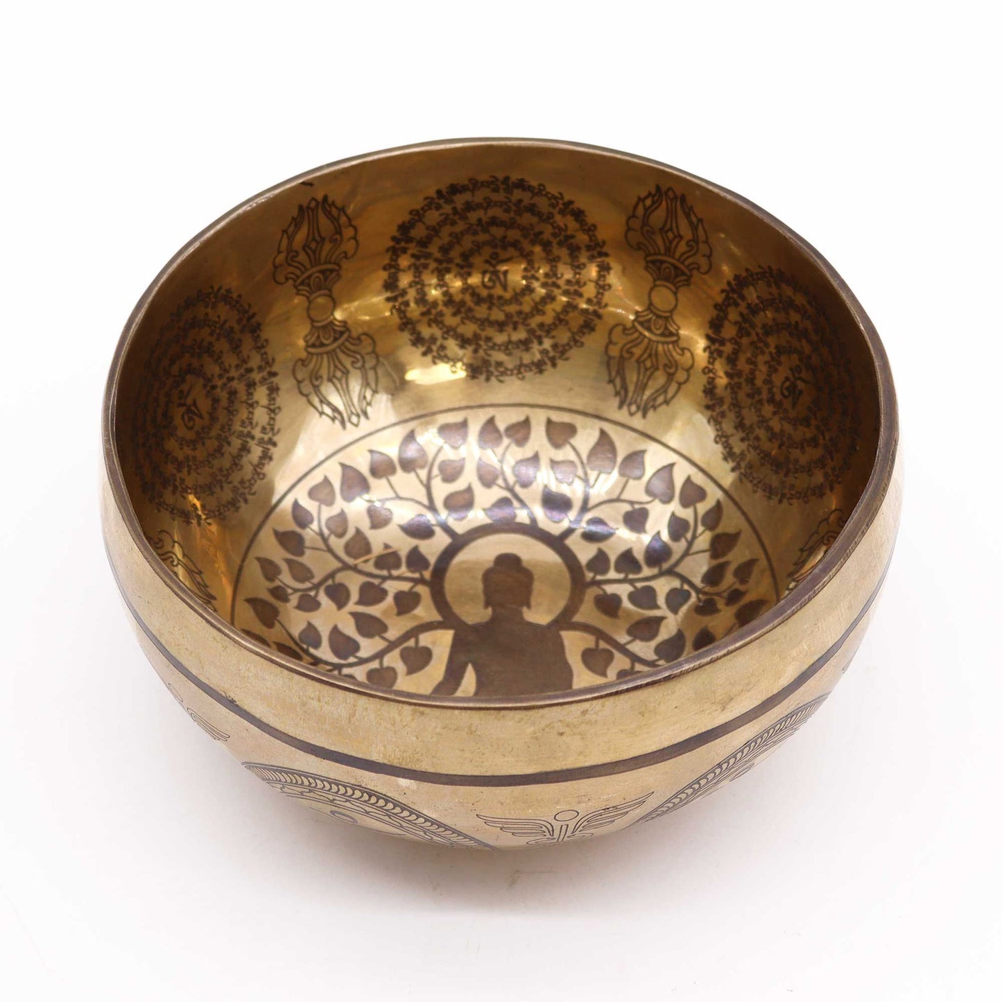 Tibetan Healing Engraved Bowl - Bodhi Tree Buddha
