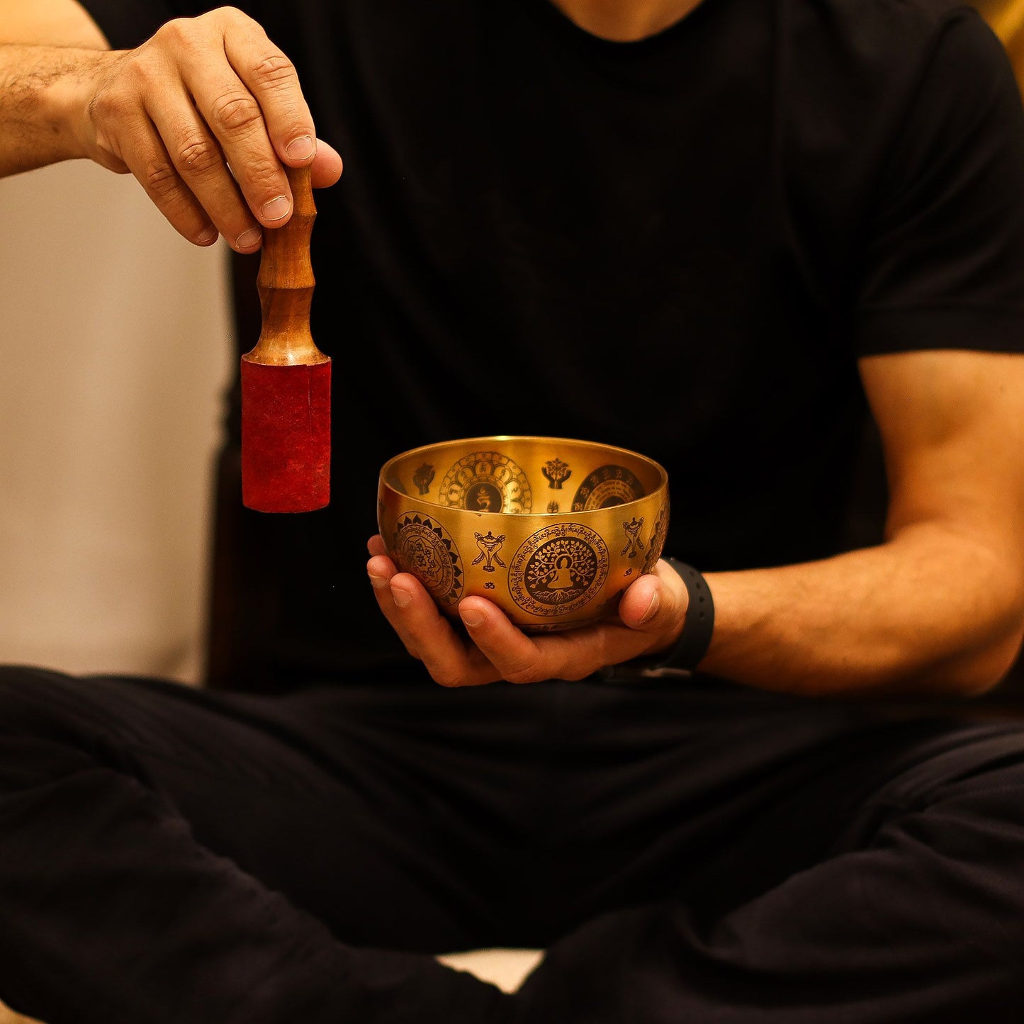 Pure Brass Etched Yogi - Set of 4